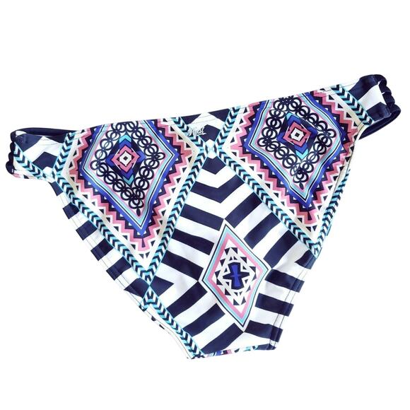 HEAT Swimwear Tribal Beat 4 string strappy printed swim bikini bottom Size L NEW - Picture 2 of 8